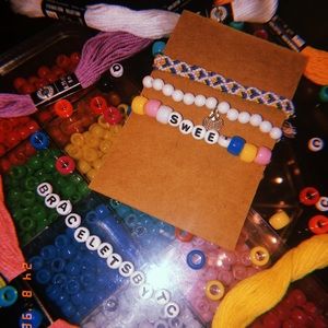 “Sweet” friendship bracelet set of 3